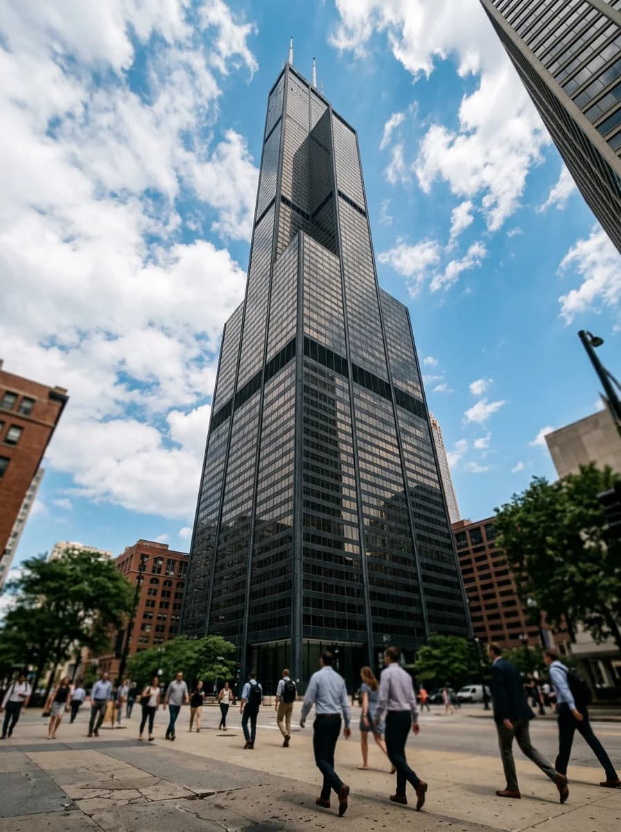 La Willis Tower vista desde abajo