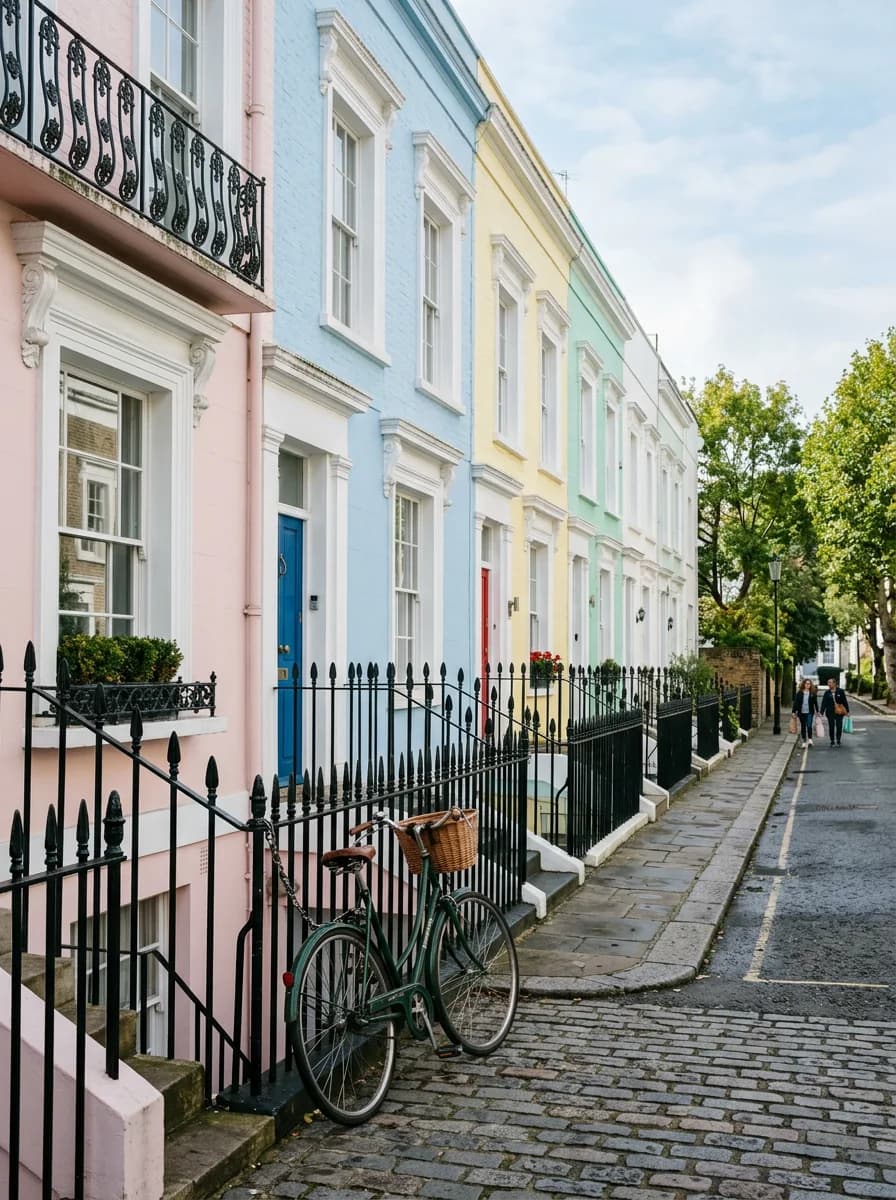 Casas de colores en Notting Hill