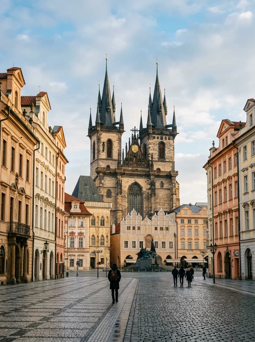Plaza de la Ciudad Vieja con la iglesia de Týn